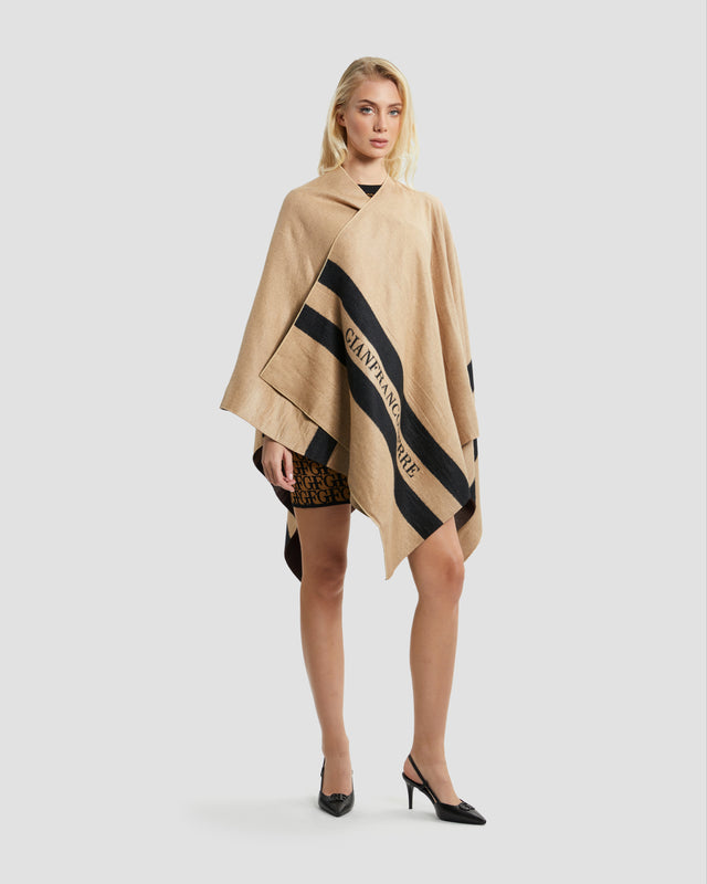 Picture of Solid Tone Brand Detailed Poncho
