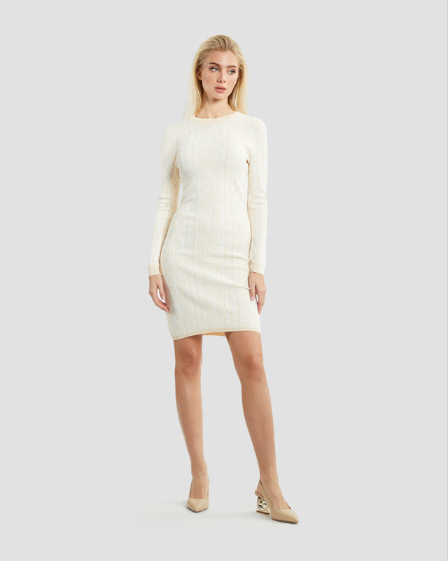 Picture of Monogram Jacquard Long Sleeves Knit Dress