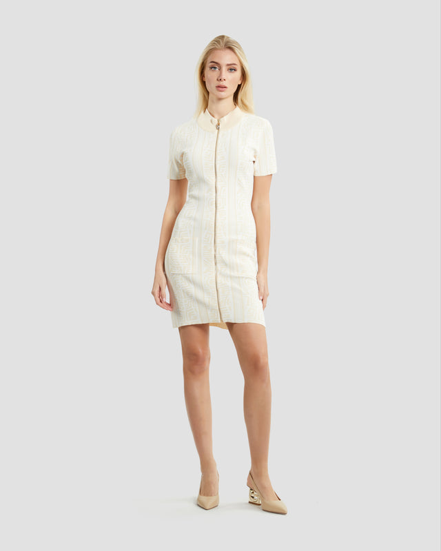 Picture of Monogram Jacquard Short Sleeves Knit Dress