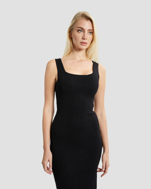 Picture of Monochrome Embossed Dress