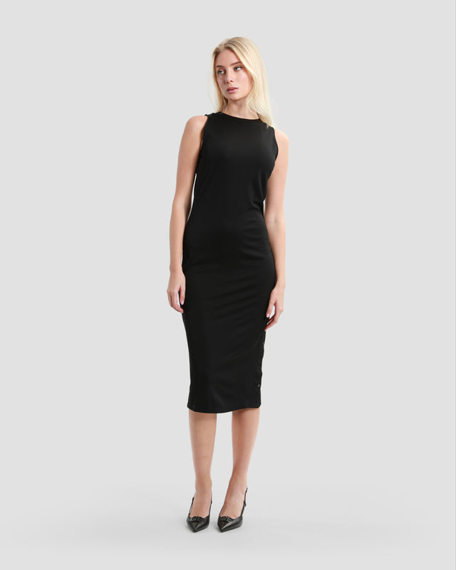 Picture of Buttoned Side Slit Midi Dress