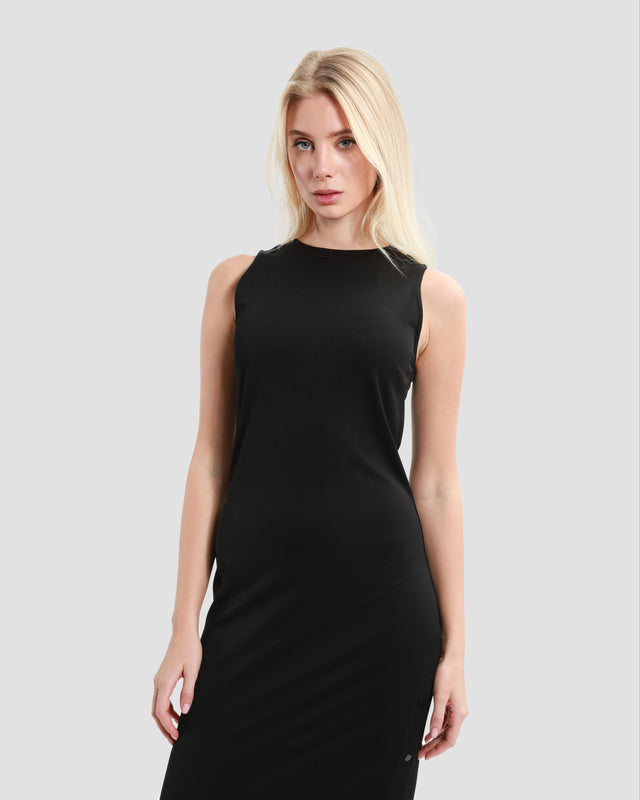 Picture of Buttoned Side Slit Midi Dress