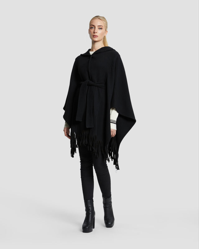 Picture of Hooded Fringed Hem Poncho