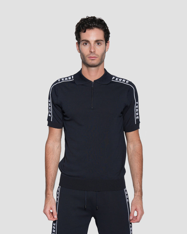 Picture of Logo Print Sleeve Polo Shirt