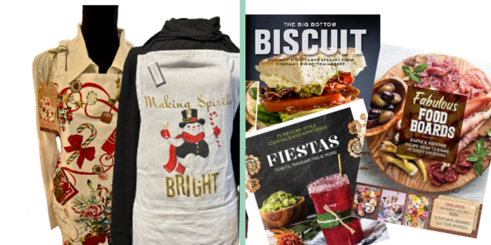 Wallaces Garden Center-Bettendorf-Iowa-Gift Guide 2023-aprons and cookbooks