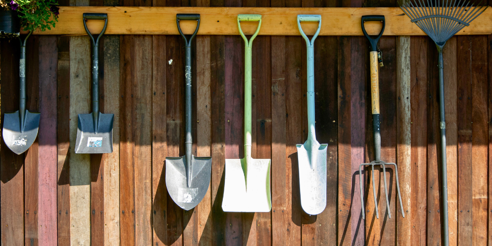 Wallaces Garden Center-Bettendorf-Iowa-Preparing Garden Tools and Pots for Winter-hanging garden tools