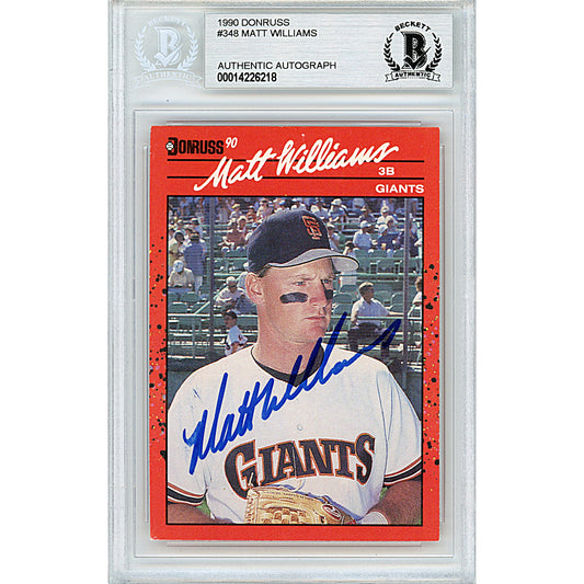 Matt Williams Signed SF Giants 1989 Fleer Baseball Card Beckett Slab –  www.