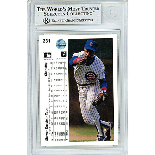 Shawon Dunston Signed Chicago Cubs 1990 Topps Baseball Card Beckett –  www.