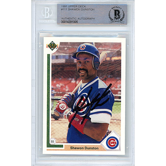 Shawon Dunston Signed Chicago Cubs 1990 Topps Baseball Card Beckett –  www.