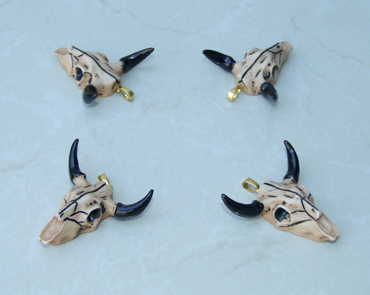 Cow Skull Charms, Colorful Printed on Gold Toned Metal, 22mm x 21mm - –  Paper Dog Supply Co