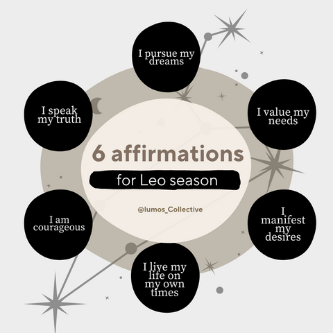 image of six affirmations for leo season 
