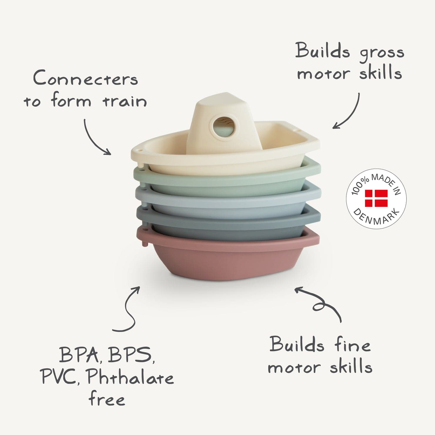 Arlo's Place Mushie Bath Boats Set (Original)