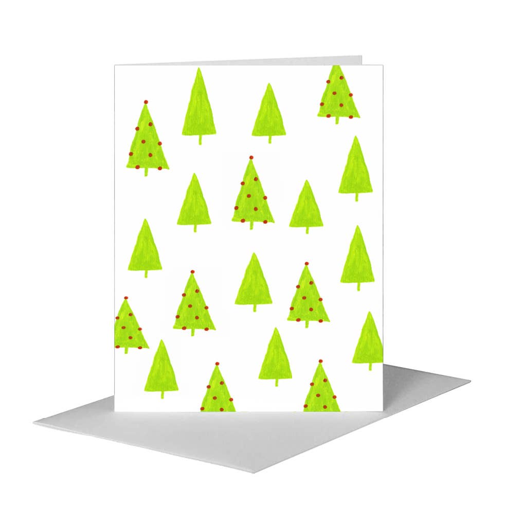 Trees with Ornaments, Greeting Card (#7548P)