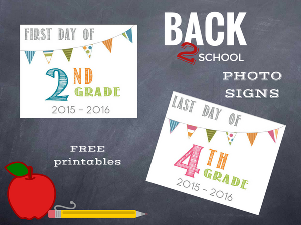 first and last day of school photo printables