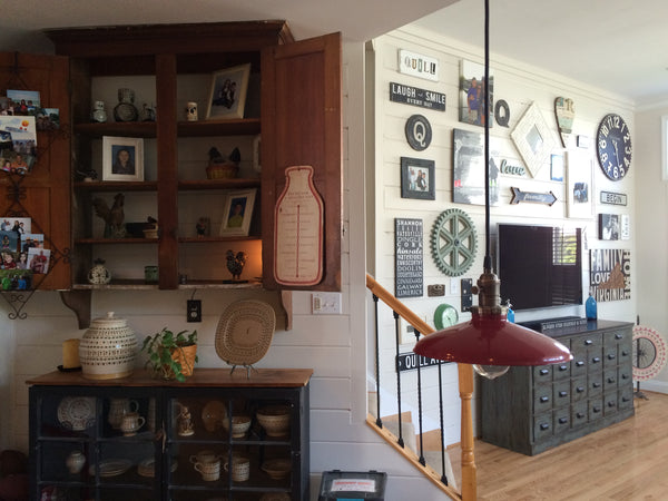 shiplap walls and a gallery accent wall