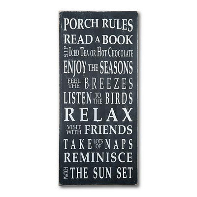 Porch Rules Typography Word Sign Barn Owl Primitives