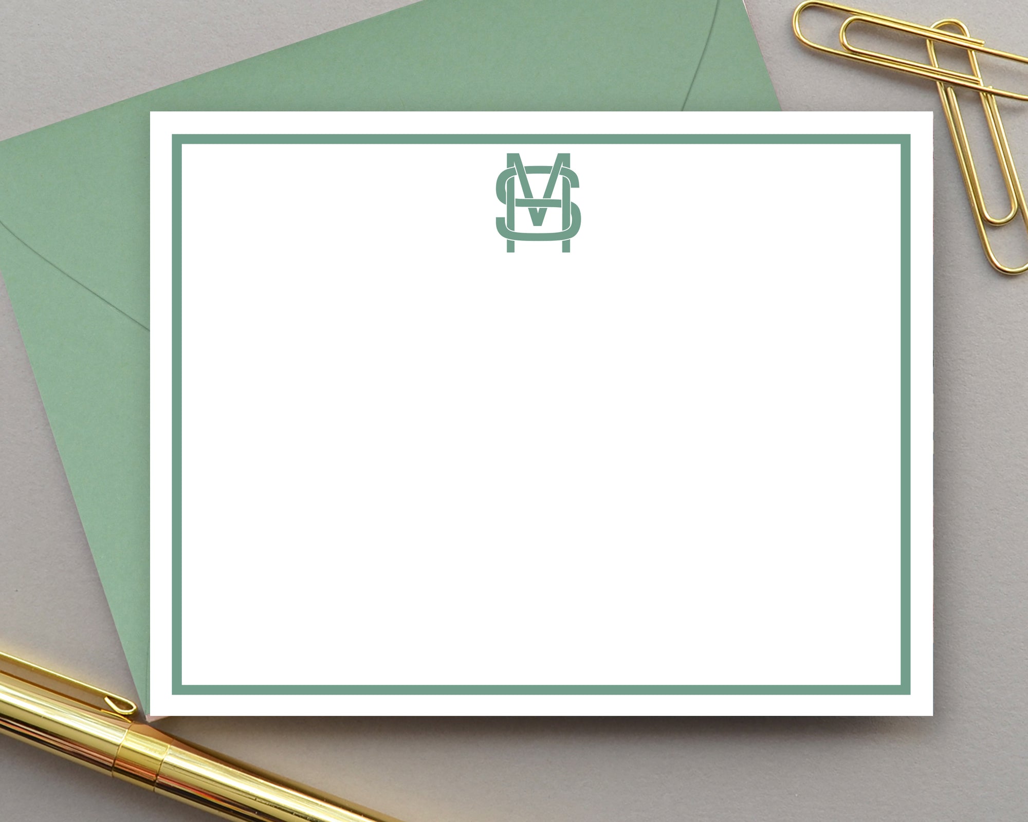  Personalized Note Card Stationery with Envelopes for Men with  Border, Monogram and Full Name, Mens Stationary Set of Flat Notecards in  Choice of Colors : Handmade Products