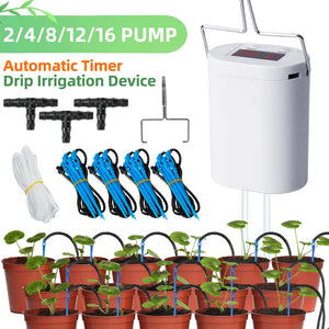 Automatic Plant Flower Watering Pump Home Sprinkler Drip Irrigation - ShikLik - Battery Powered Sprinkler Timer