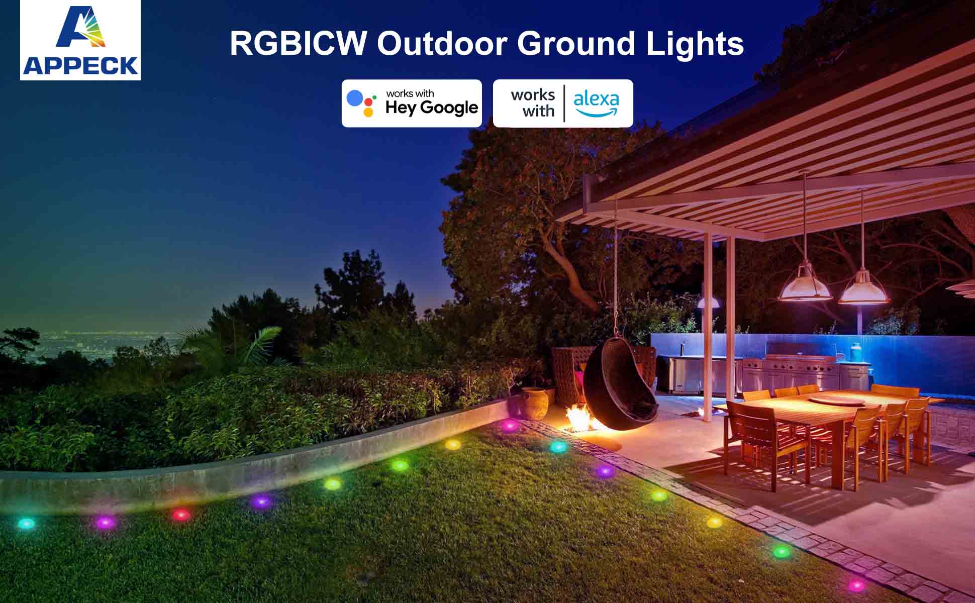 APPECK Outdoor Ground Lights-RGBICW