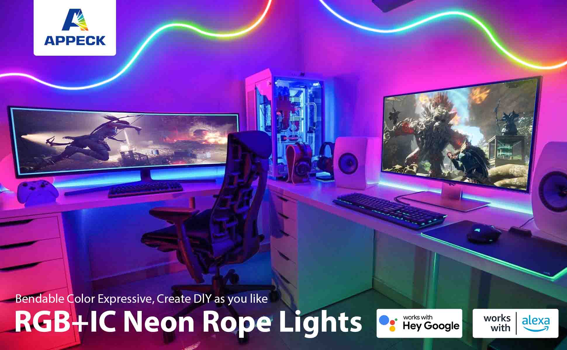 APPECK RGB+IC Neon Rope Lights-RGB