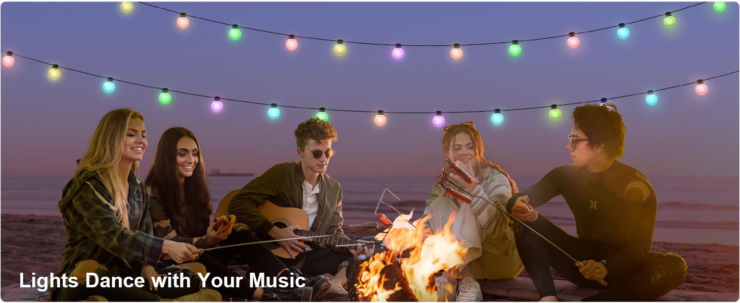 Appeck Outdoor String Lights-Light Dance with Music