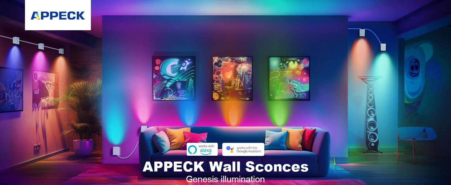 Appeck RGBCW Cube Wall Sconces-Scenes