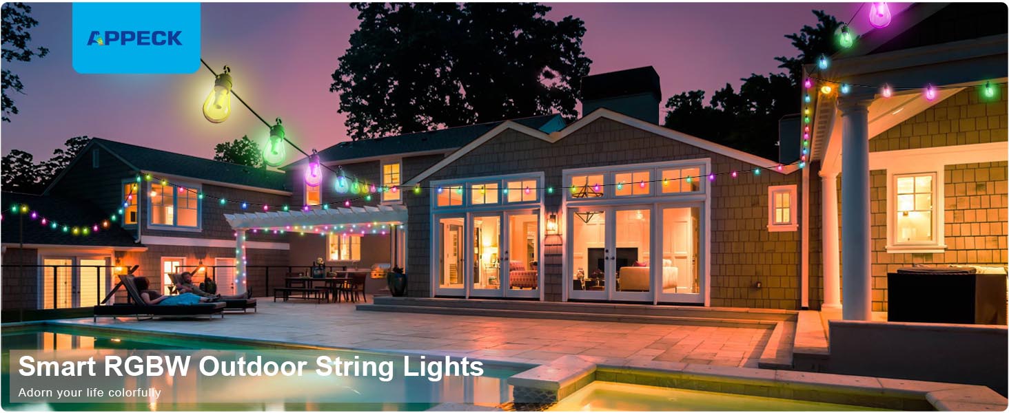 Appeck RGBW Smart Outdoor String Lights-Night