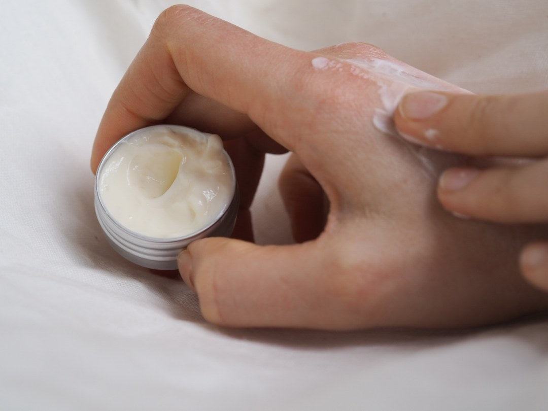 Handcream being applied to hand