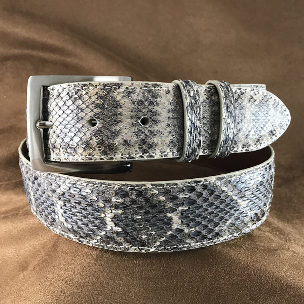 Western Diamond Rattlesnake Leather Belt Strap - 1 1/2
