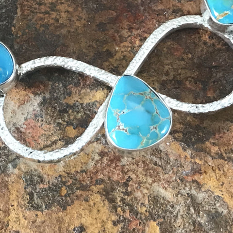 Dry Creek Turquoise Sterling Silver Lariat Necklace by Billy Jaramillo