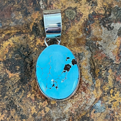 Dry Creek Turquoise Sterling Silver Lariat Necklace by Billy Jaramillo