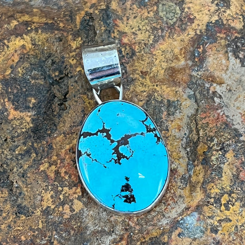 Dry Creek Turquoise Sterling Silver Lariat Necklace by Billy Jaramillo