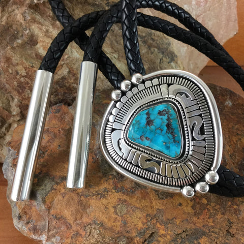 Sterling Silver Bolo Ties w/ Turquoise / Inlaid Stones Native Ameican