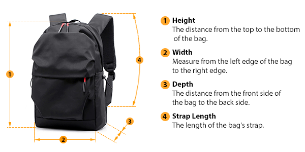 how to measure backpack and bag size