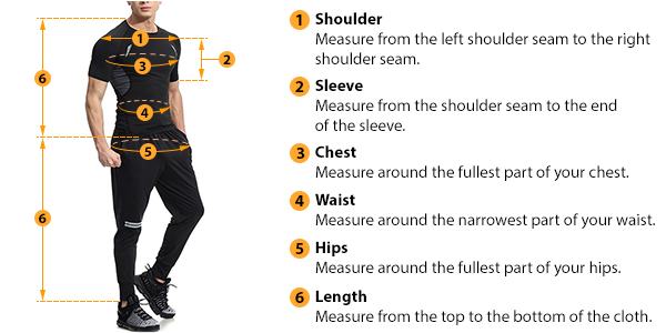 This picture shows how to measure Men's Clothing size by SPORTIFY.PRO.