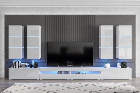 Entertainment tv unit living room furniture set  high gloss