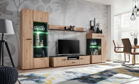 living room furniture set artisan oak with led lights buy online in London