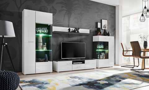 living room furniture set white gloss modern entertainment tv unit