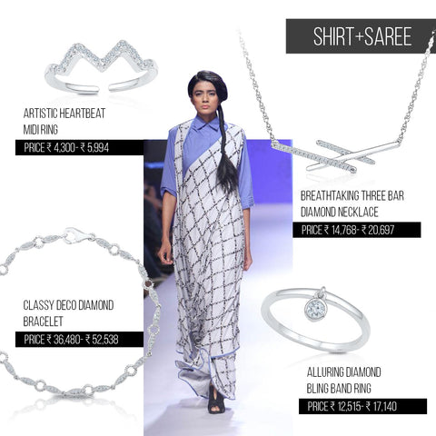 5 ways to style trends from Lakme Fashion Week Festive/ Winter 2016 - Shirt+Sari combination