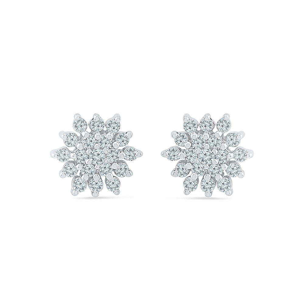 diamond sunflower earrings