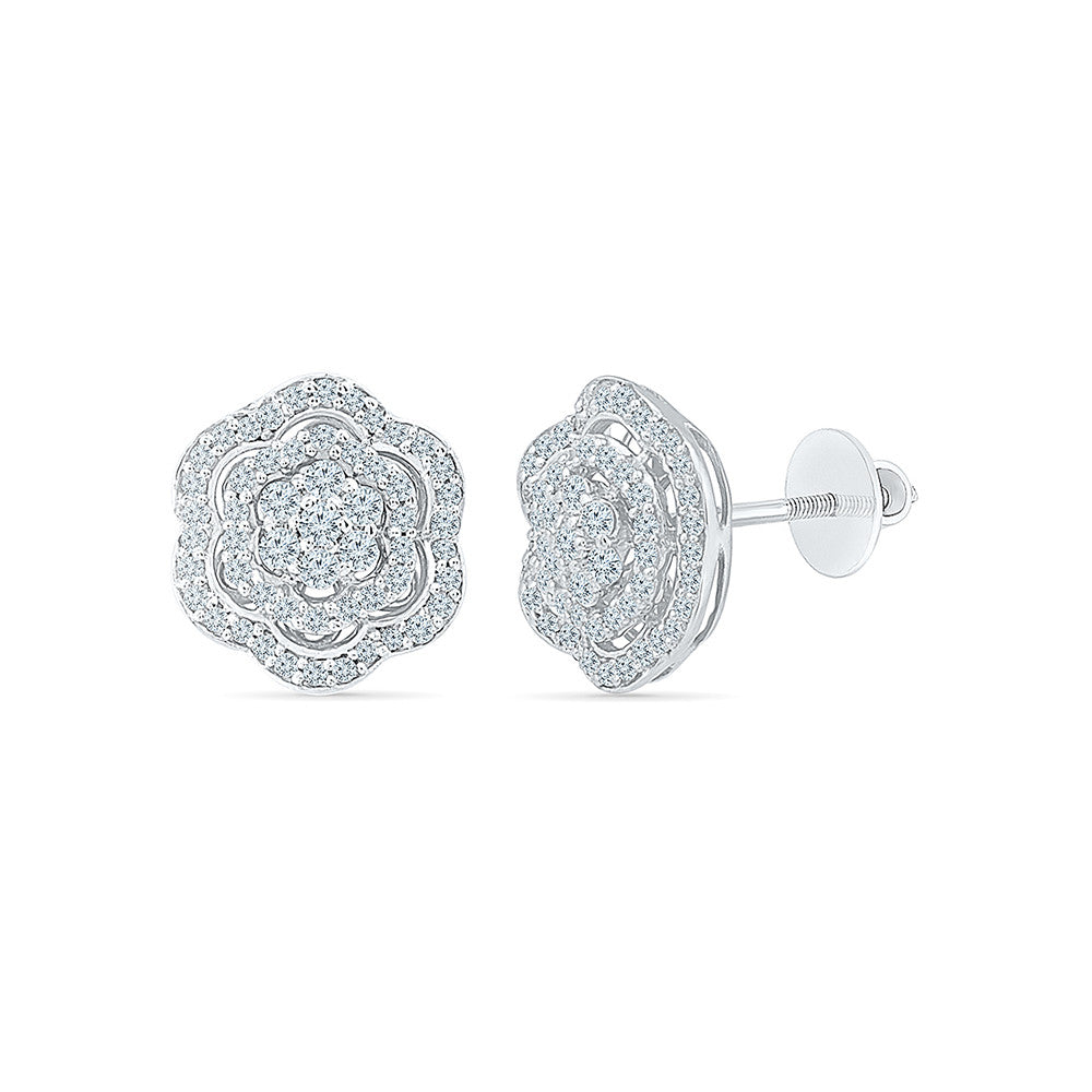 Flower Fancy Diamond Stud Earrings | Radiant Bay