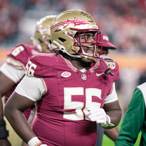FSU Football Defensive Lineman KJ Sampson member of The Battle's End Florida State NIL Collective in game at the Orange Bowl