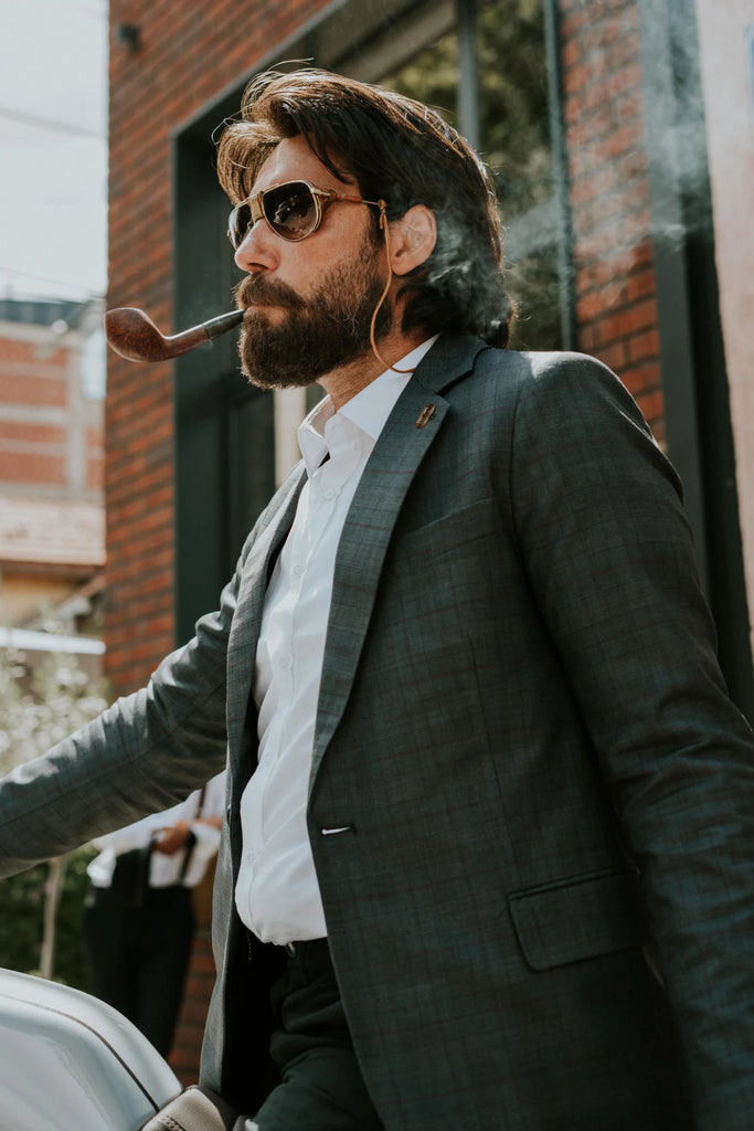 Dark Check Gray Blazer