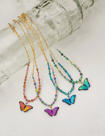 Bella Butterfly Beaded Necklaces