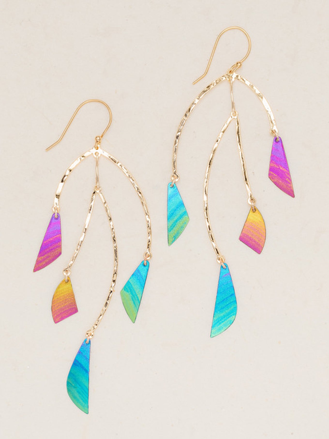 South Beach Earrings - Mobile-style earrings feature abstract shapes  hanging and rotating in perfect balance from free-swinging hammered  supports. – Holly Yashi