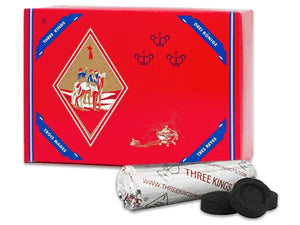 Three 3 King Instant Light Charcoal Tablets 100 Count - Hookah Habibi