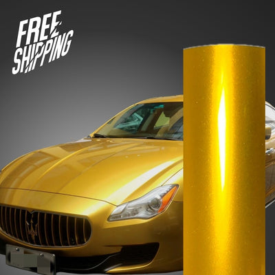 Metallic Gold Vinyl Gold Vinyl Wrap Super Glossy DIY Styling With Air Free  Foil Wrapping And Candy Film From Orinotech, $60.59