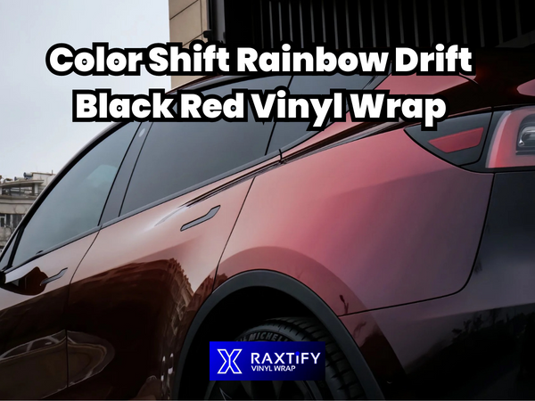 Color Shift Rainbow Drift Black Red Vinyl Car Wrap – RAXTiFY