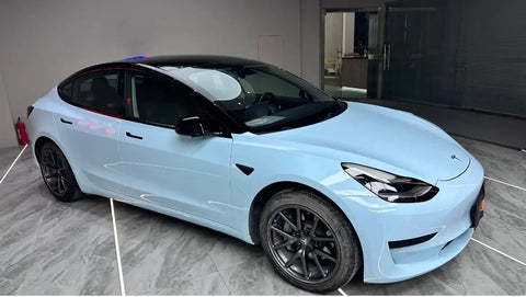 Gloss Glacier Blue Vinyl Wrap for Cars