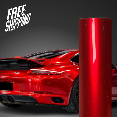 Suple Gloss Ferrari Red Vinyl Wrap PET Liner – Car Vinyl Supplier